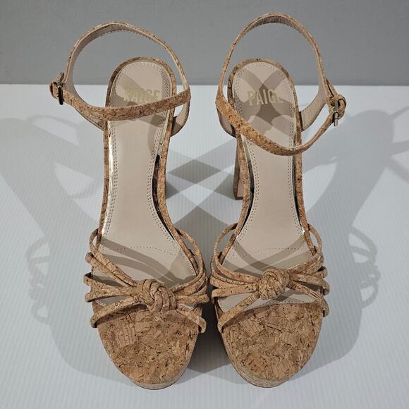 NEW Paige Candice Platform Womens Size 10 Cork Sandal Strappy Block High Heel - Picture 4 of 13
